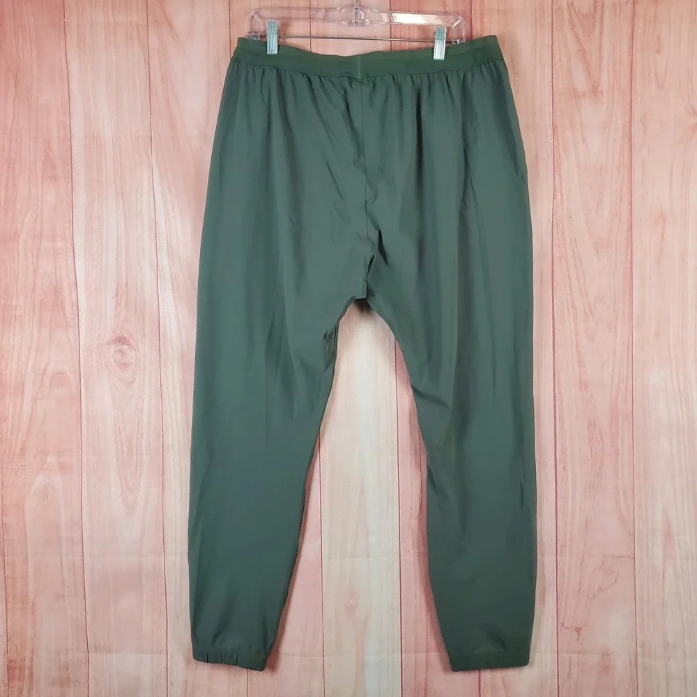 Gymshark Studio Joggers Pants Womens 2XL Olive Green Logo Slim Fit Drawstring